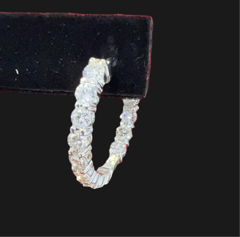 Bông Tai White Gold 36 viên xoàn thiên nhiên 3.5ly G, VS