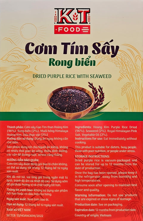 Cơm Tím Sấy Rong Biển - Dried Purple Rice with Seawead 300g [KOCOM01]