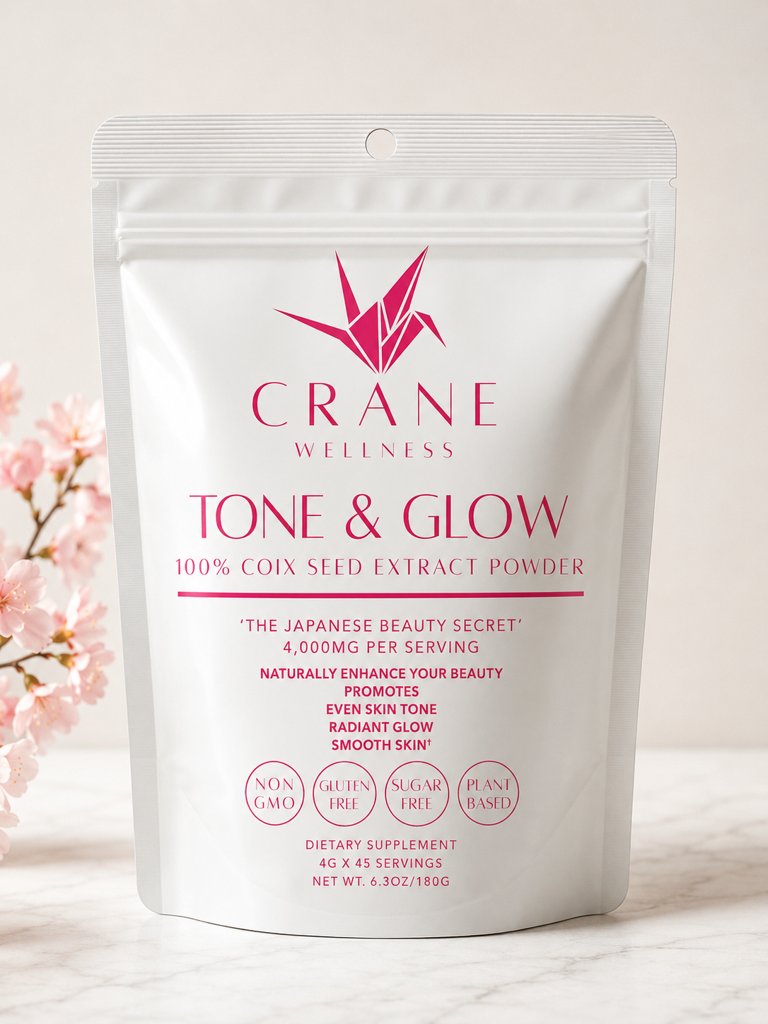 Bột Uống Chăm Sóc Da -Tone & Glow 100% Coix Seed Extract Powder