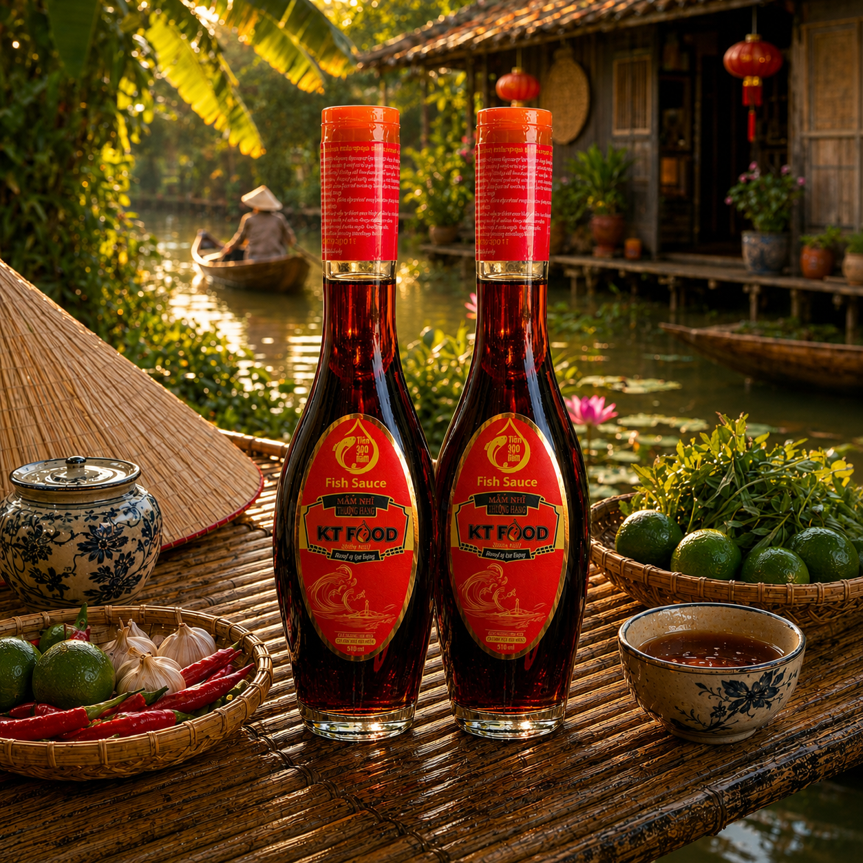 Nước Mắm Nhĩ Phan Thiết ( 1 cặp 2 chai ) - KT Food Premium First Press Fish Sauce, Pack of 2