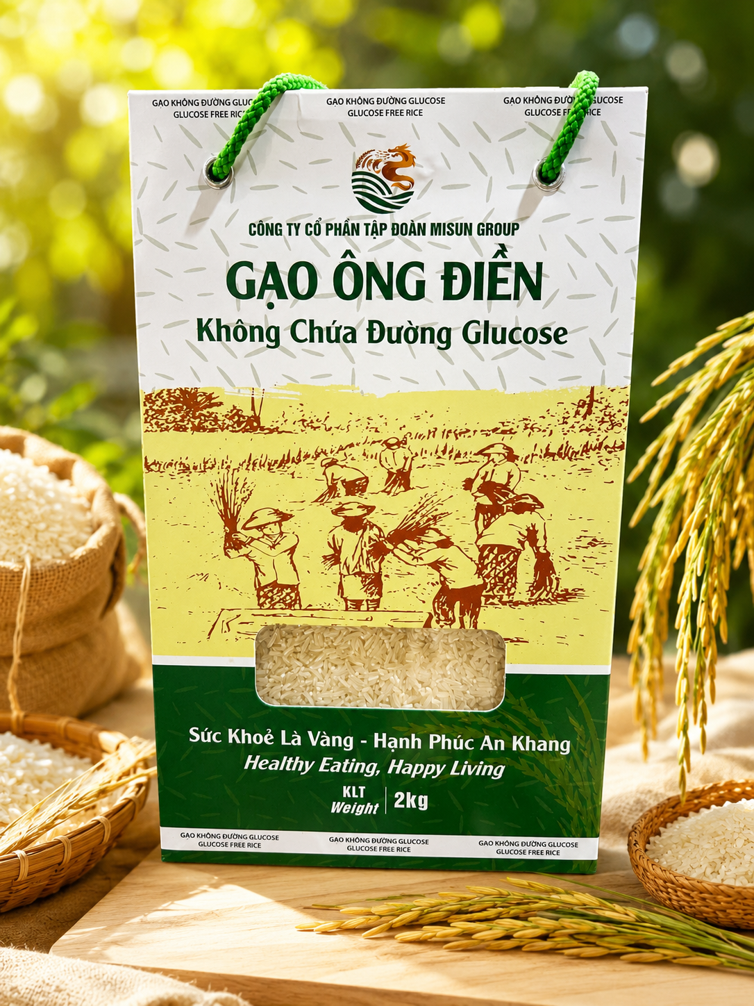 Gạo Ông Điền (2kg)-Không Chứa Đường Glucose- limit 1-free shipping for order over $200