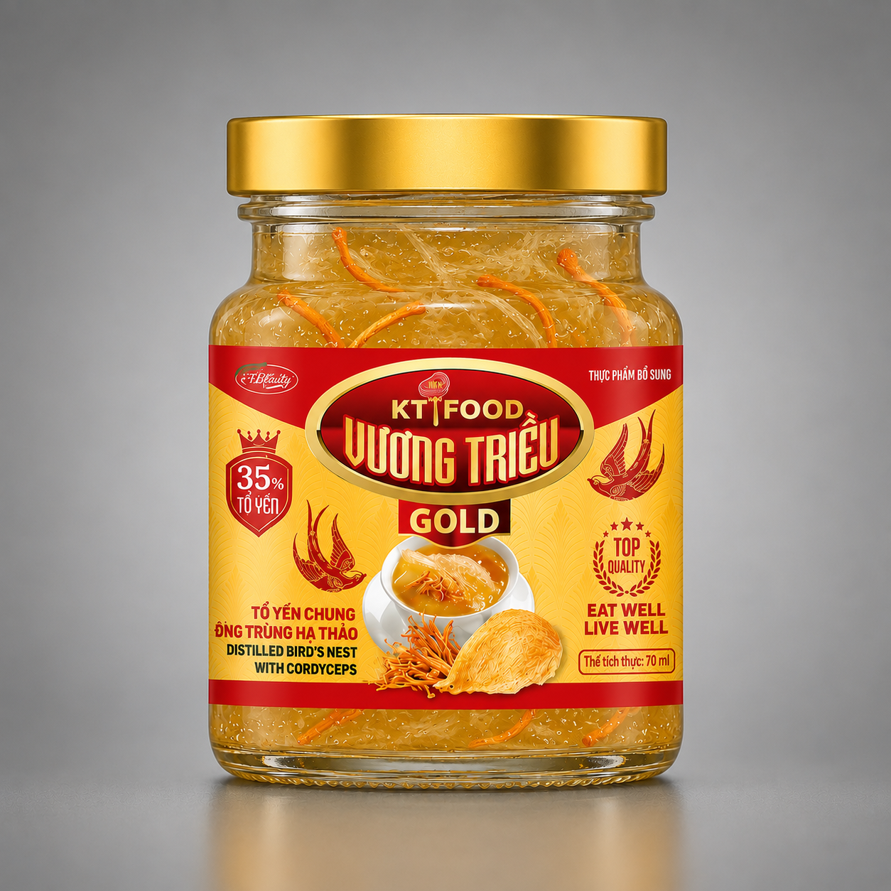 KT Food Gold Bird Nest Drink No Box - Yến Vàng KT Không Hộp | Set of 6
