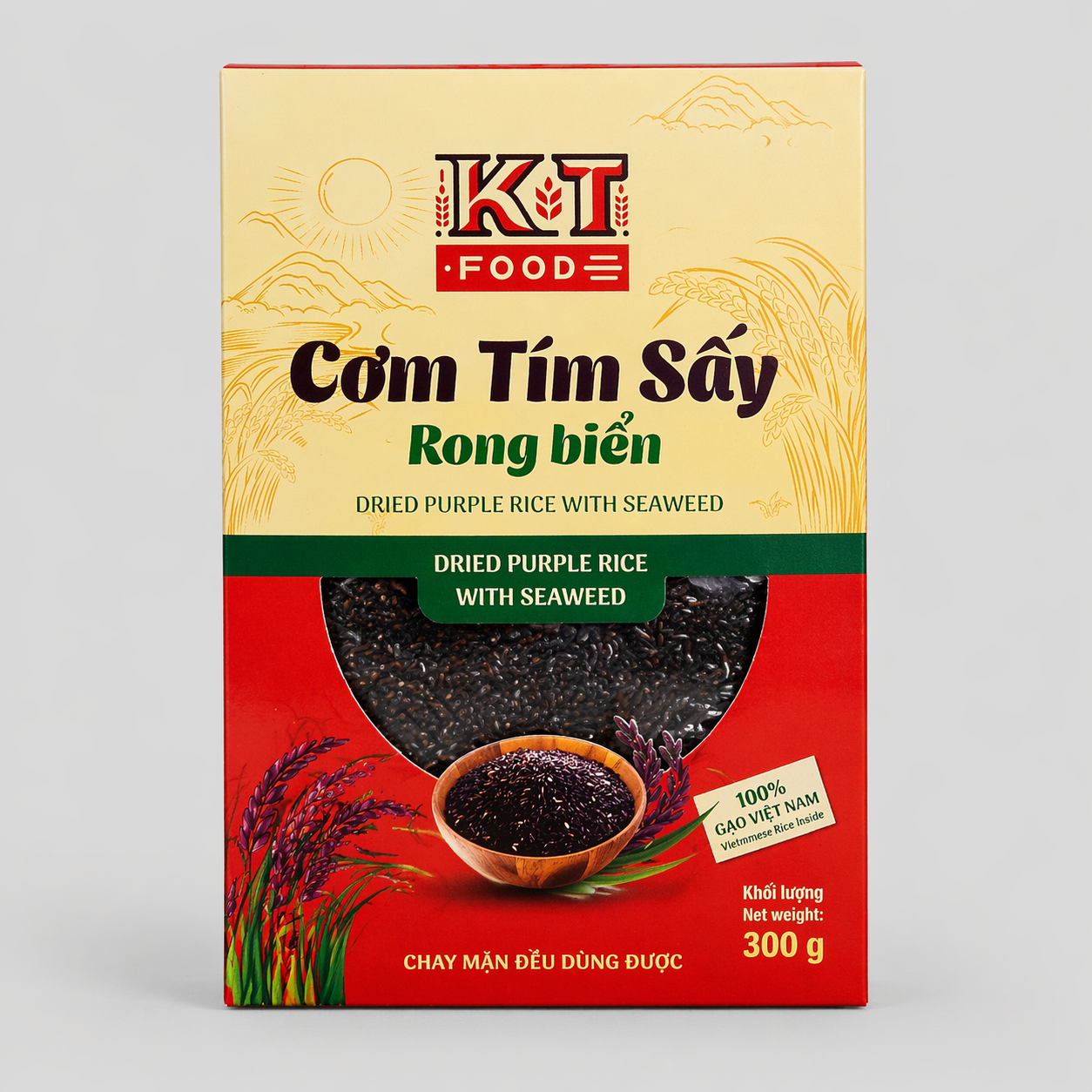 Cơm Tím Sấy Rong Biển - Dried Purple Rice with Seawead 300g [KOCOM01]