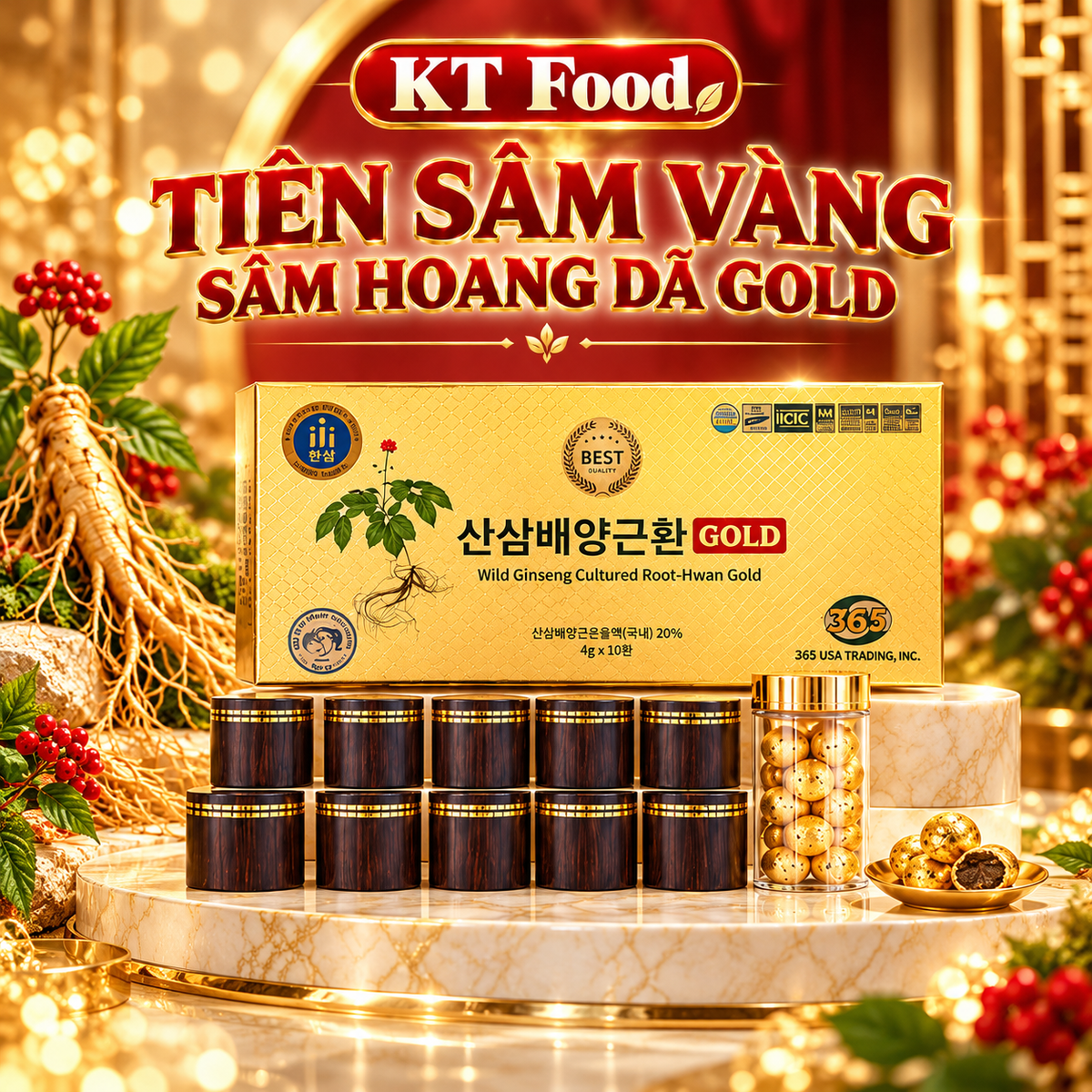 Tiên Sâm Hoàng- Wild Ginseng Cultured Root-Hwan Gold