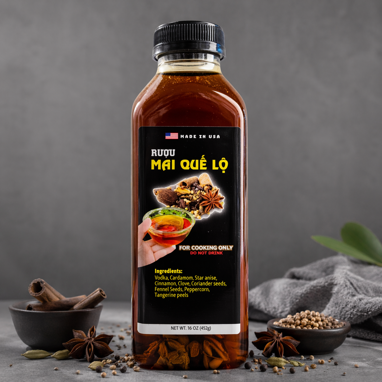 Rượu Mai Quế Lộ - Cooking Wine (For Cooking Only) 16oz
