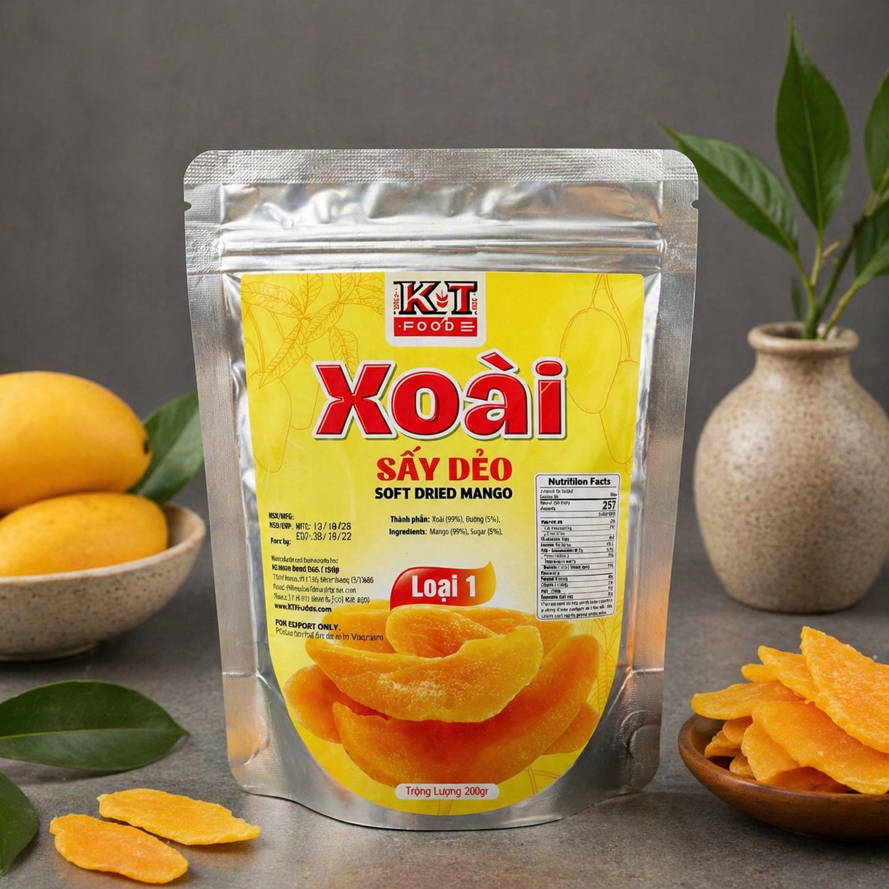 Xoài Sấy Dẻo Loại 1 - Soft Dried Mango 200g