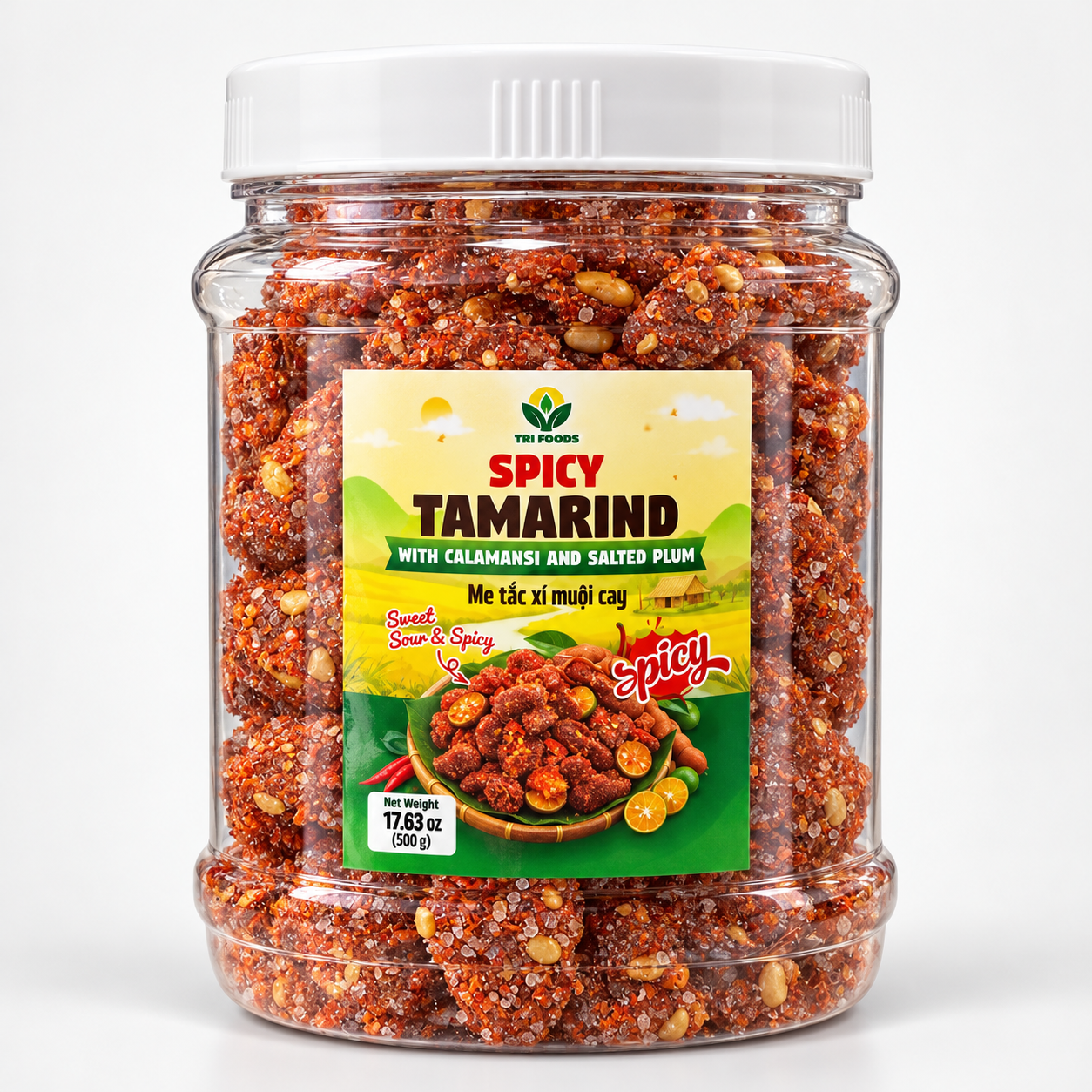 Me Tắc Xí Muội Cay (500g)- Spicy Tamarind
