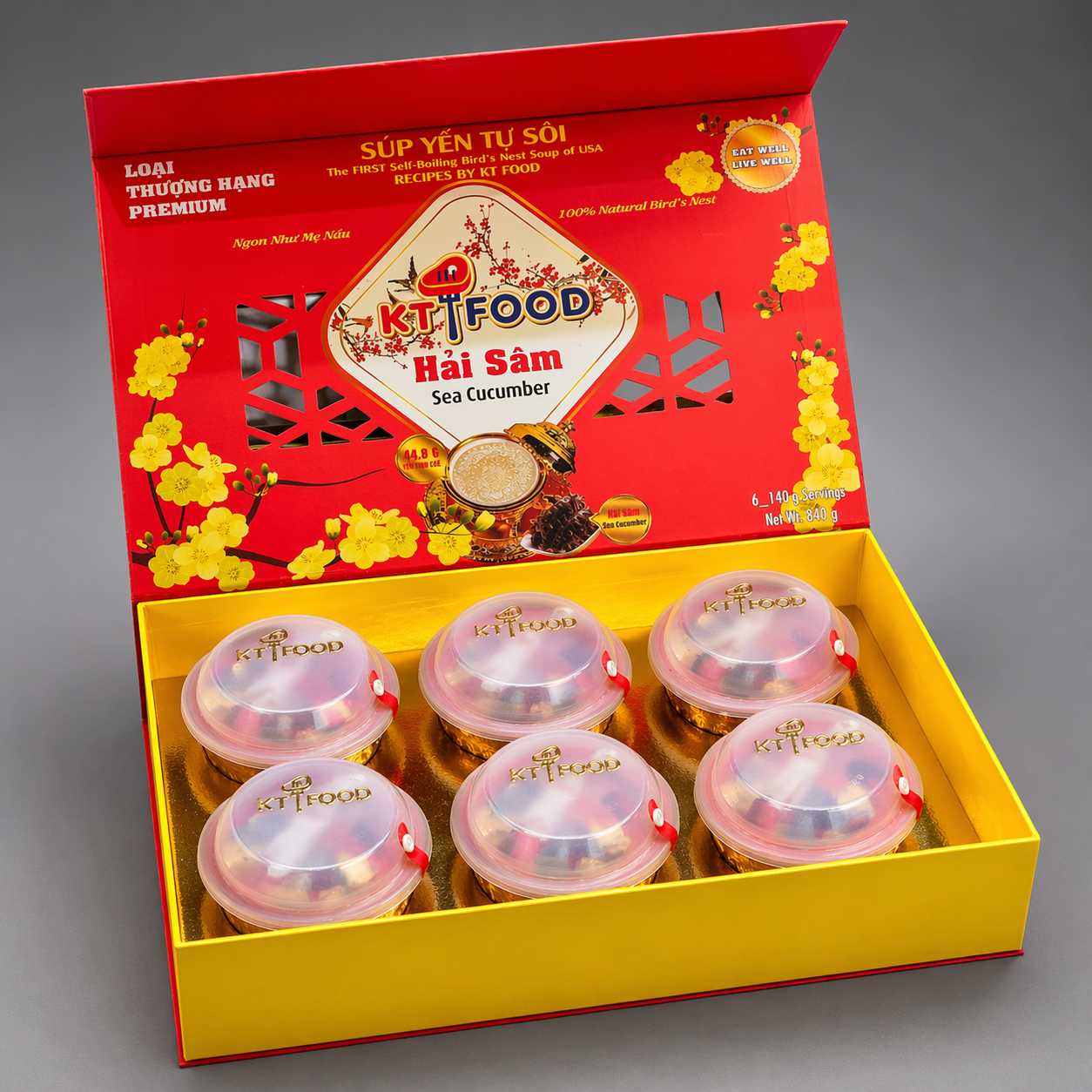 Súp Yến Tự Sôi Hải Sâm - Instant Bird Nest with Sea Cucumber 140g x 6 Bowls [YEN07]