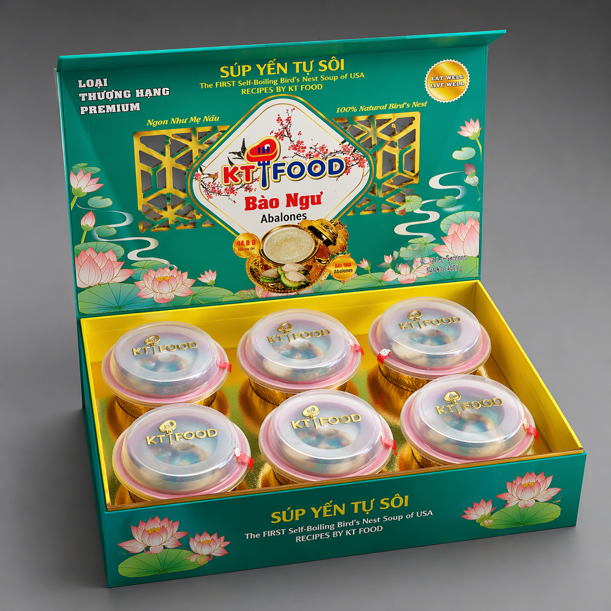 Súp Yến Tự Sôi Bào Ngư - Instant Bird Nest with Abolone 140g x 6 Bowls