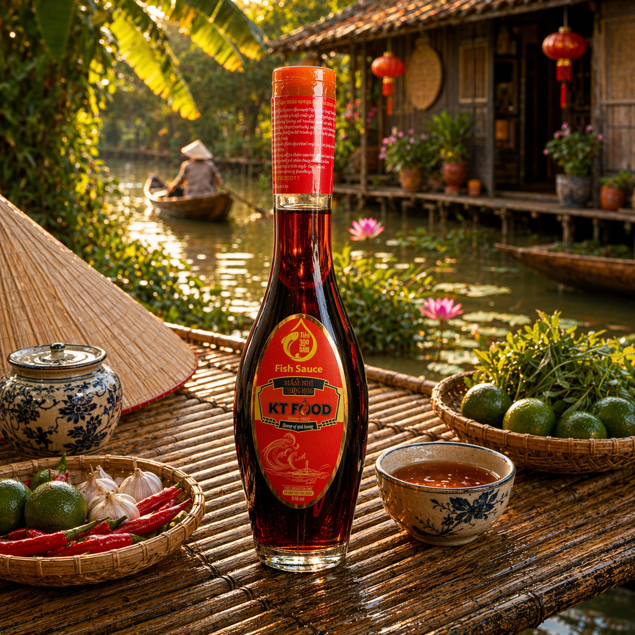 Nước Mắm Nhĩ Phan Thiết - KT Food Premium First Press Fish Sauce, Pack of 6- 180ml/bottle |  Limit 2