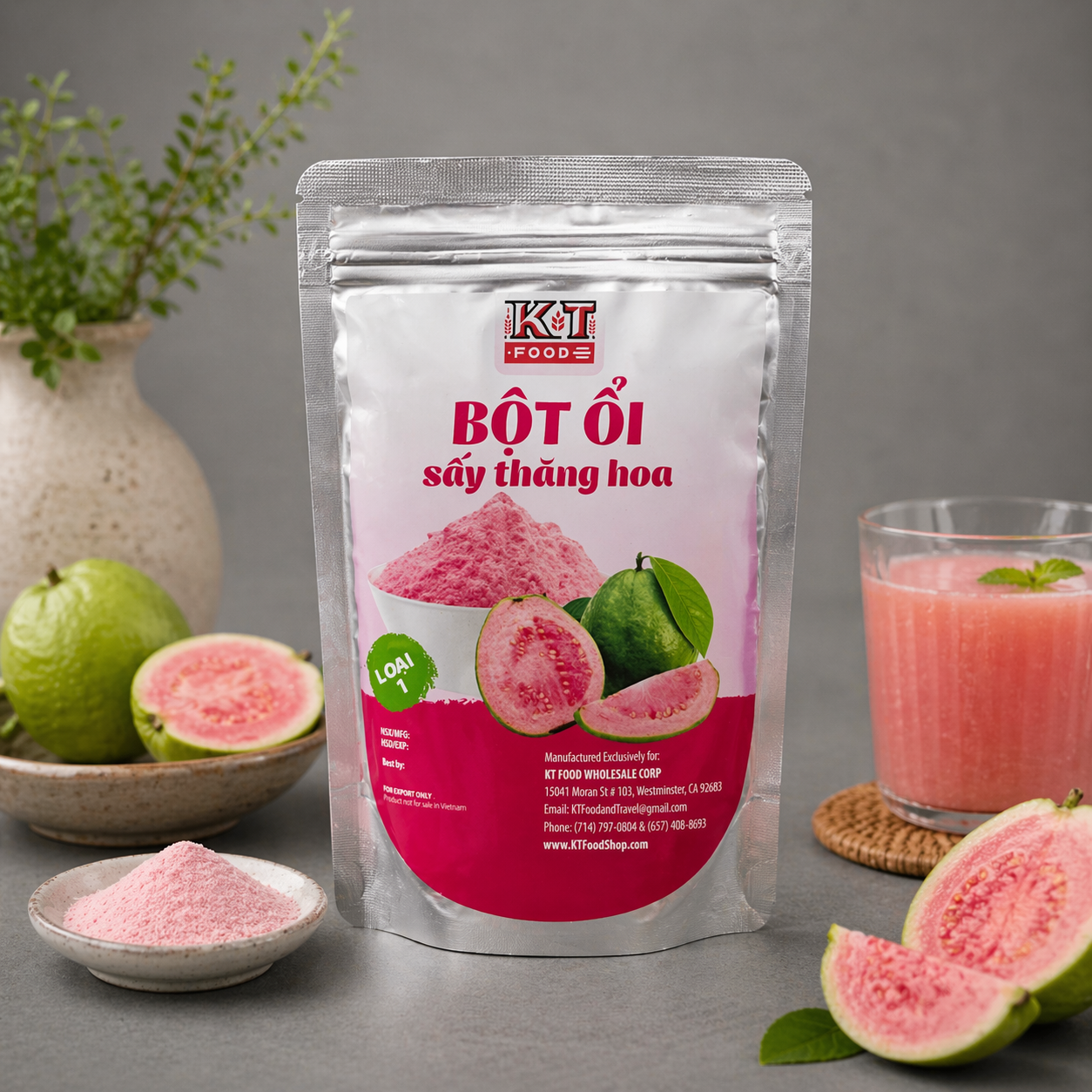 Bột ổi Ruby Loại 1 - Freeze Dried Ruby Guava Powder 100g