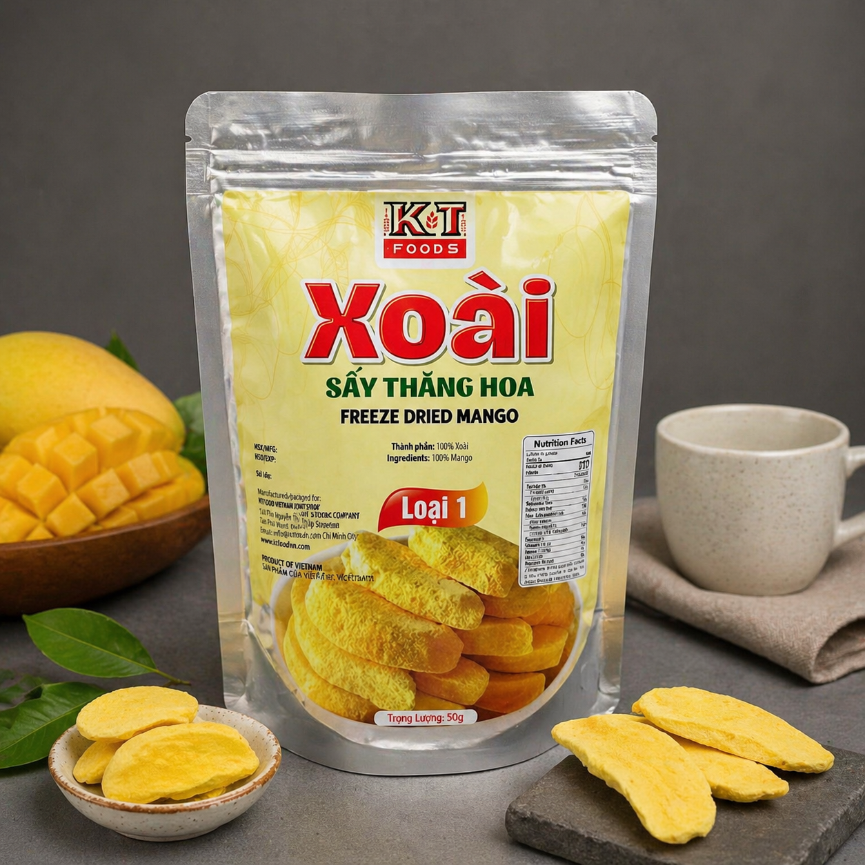 Xoài Sấy Thăng Hoa Loại 1 - Freeze Dried Mango 50gr