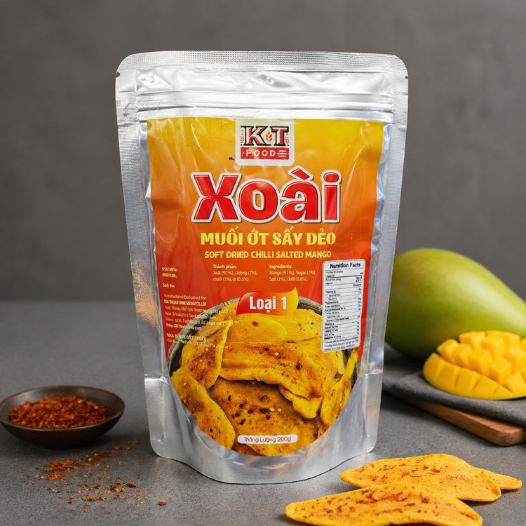 Xoài Muối Ớt Sấy Dẻo Loại 1 - Soft Dried Chilli Salted Mango 200g