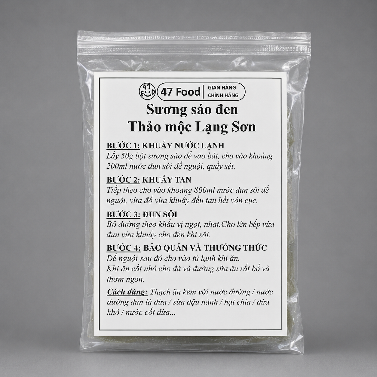 Set Bột Sương Sáo Đen + Bột Thạch Găng