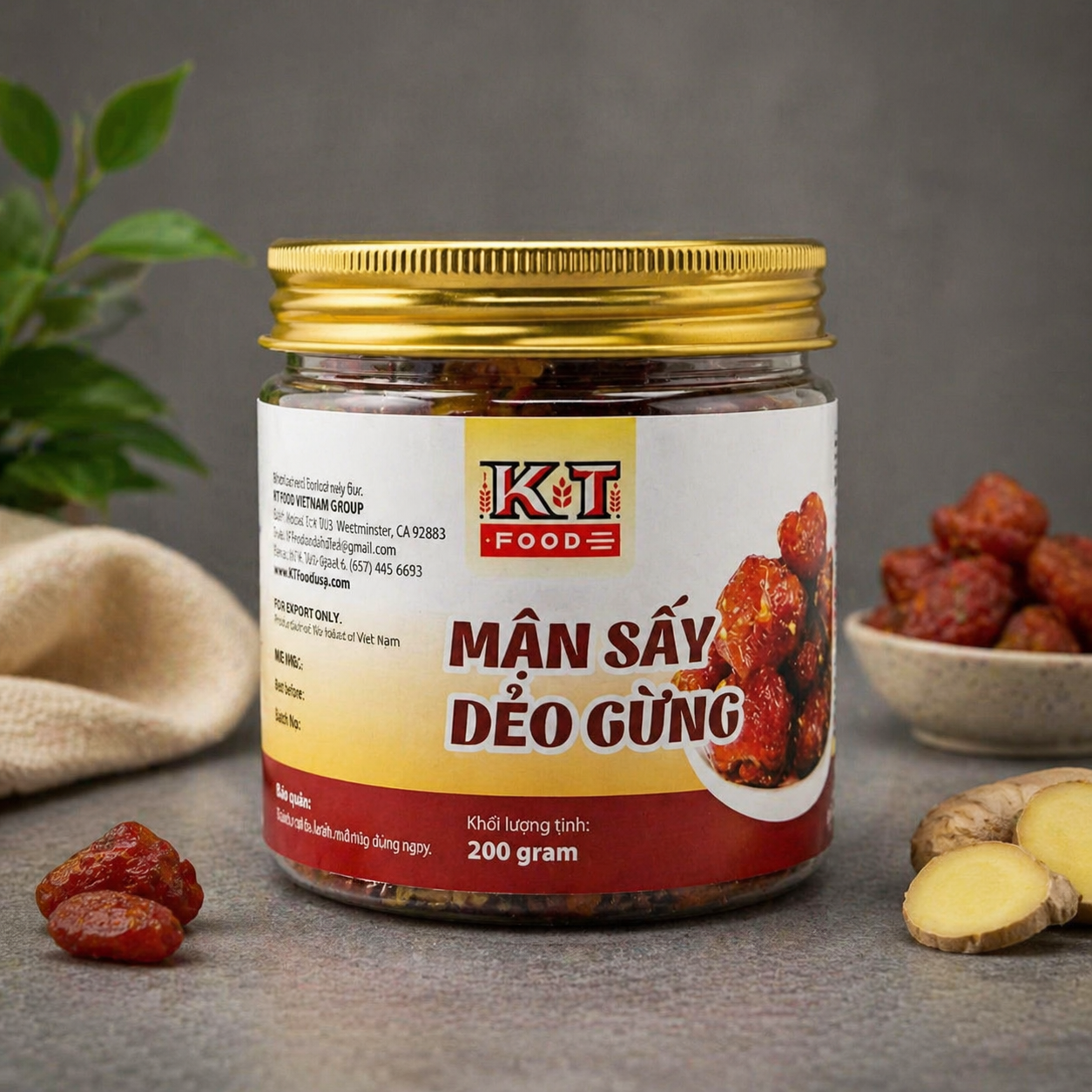Mận Sấy Dẻo Gừng 200g - Soft Dried Plum with Ginger