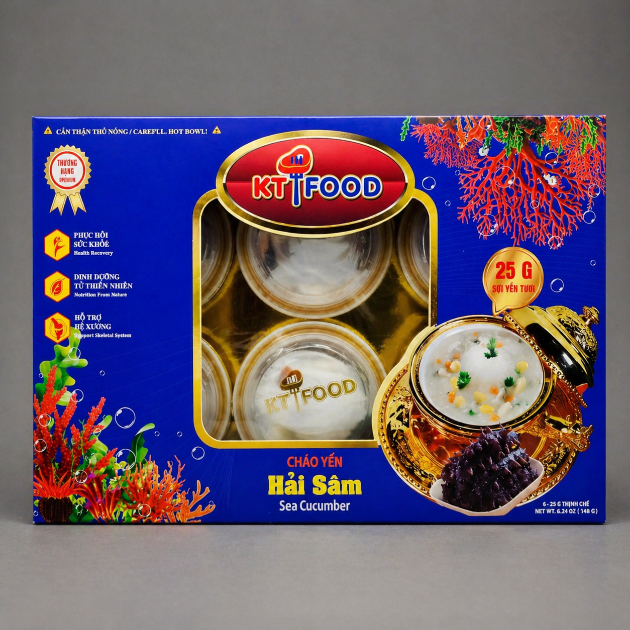 Cháo Yến Hải Sâm - Instant Bird Nest Congee with Sea Cucumber (30g x 6 Bowls) |