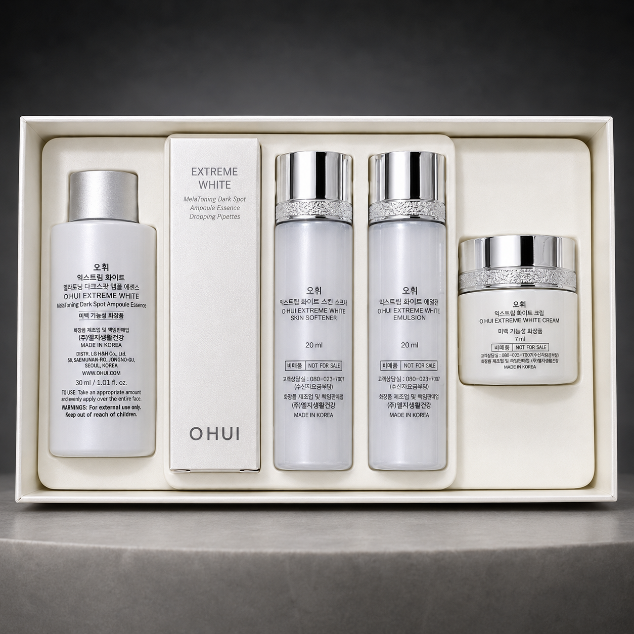 O HUI Extreme White MeloToning Dark Spot Ampoule Essence Special Set - Hỗ trợ Giảm Nám