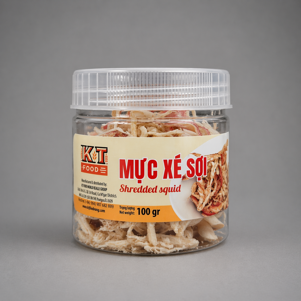 Khô Mực Xé Sợi Hấp Nước Dừa Tươi - Shredded Squid