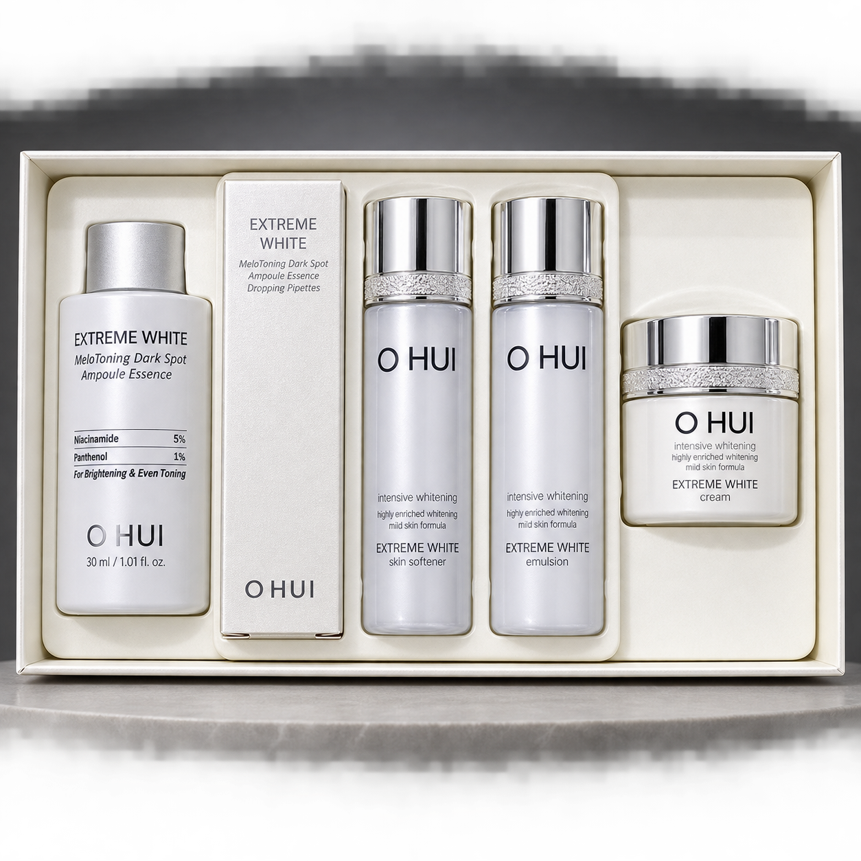 O HUI Extreme White MeloToning Dark Spot Ampoule Essence Special Set - Hỗ trợ Giảm Nám