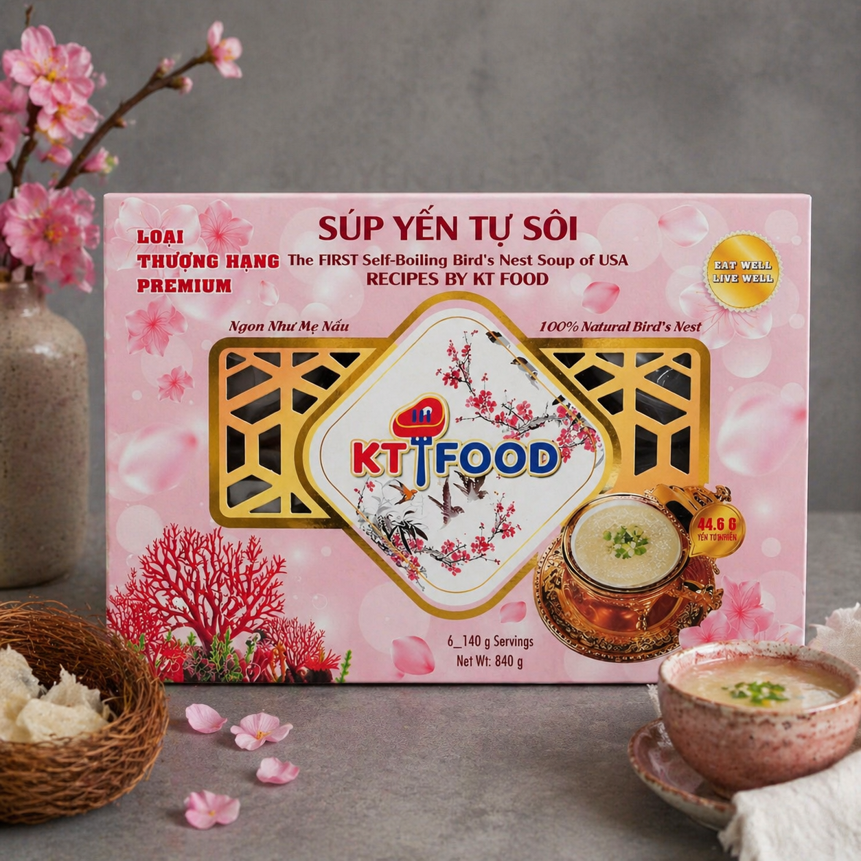 Súp Yến Tự Sôi - Instant Bird Nest 140g x 6 Bowls