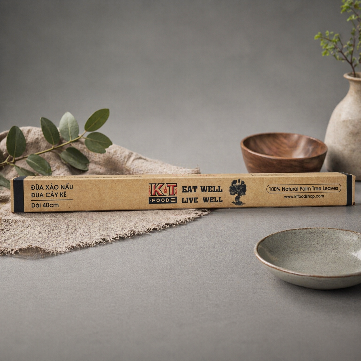 Đũa Cây Kè Loại Dài Dùng Xào Nấu - Premium Palm Tree Chopsticks For Cooking 1 Pair 15.5in/40cm [DUA03]