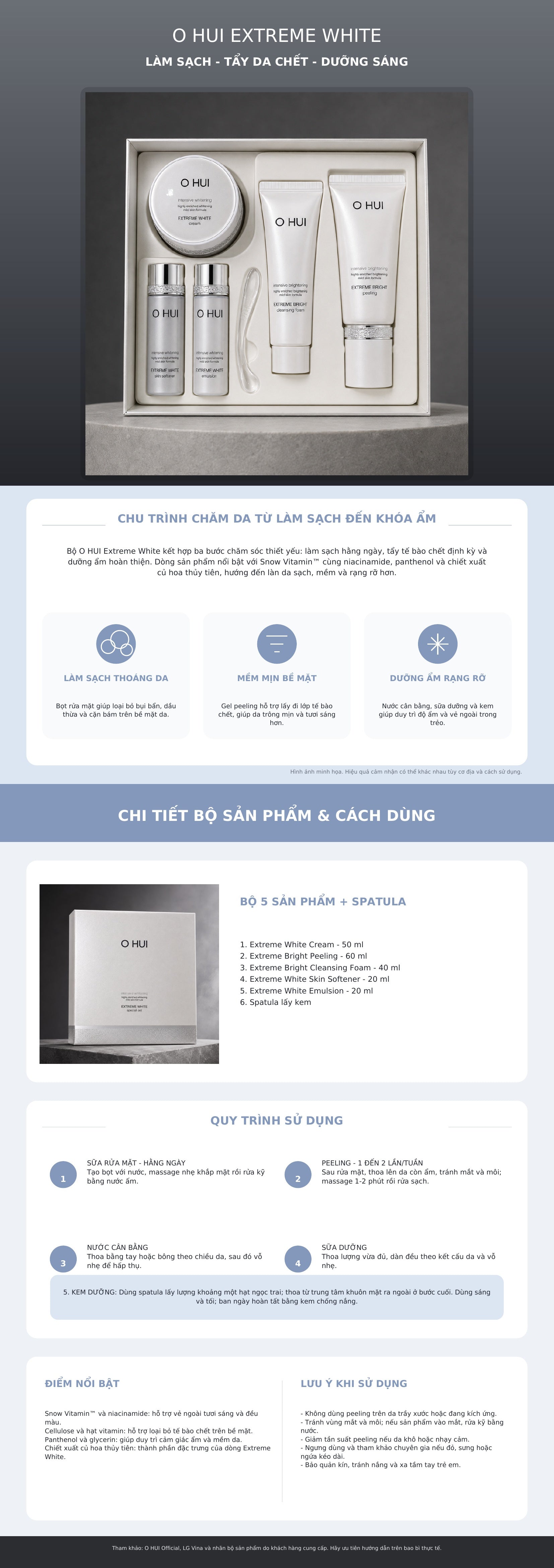 O HUI Extreme White Cream & Cleansing Special Set