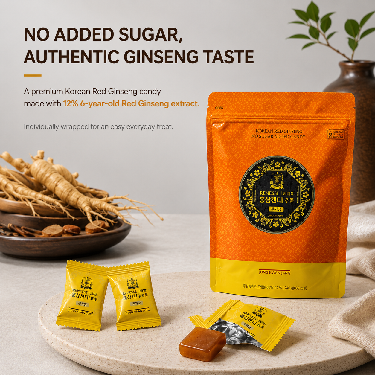 Korean Red Ginseng Candy - Kẹo Sâm Hàn Quốc 240g