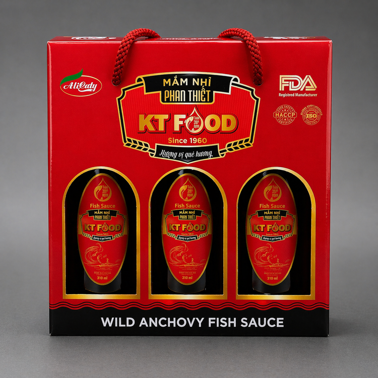 Nước Mắm Nhĩ Phan Thiết- KT Food Premium First Press Fish Sauce, Pack of 6- 180ml/bottle Limit 2