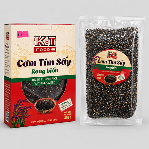 Cơm Tím Sấy Rong Biển - Dried Purple Rice with Seawead 300g [KOCOM01]