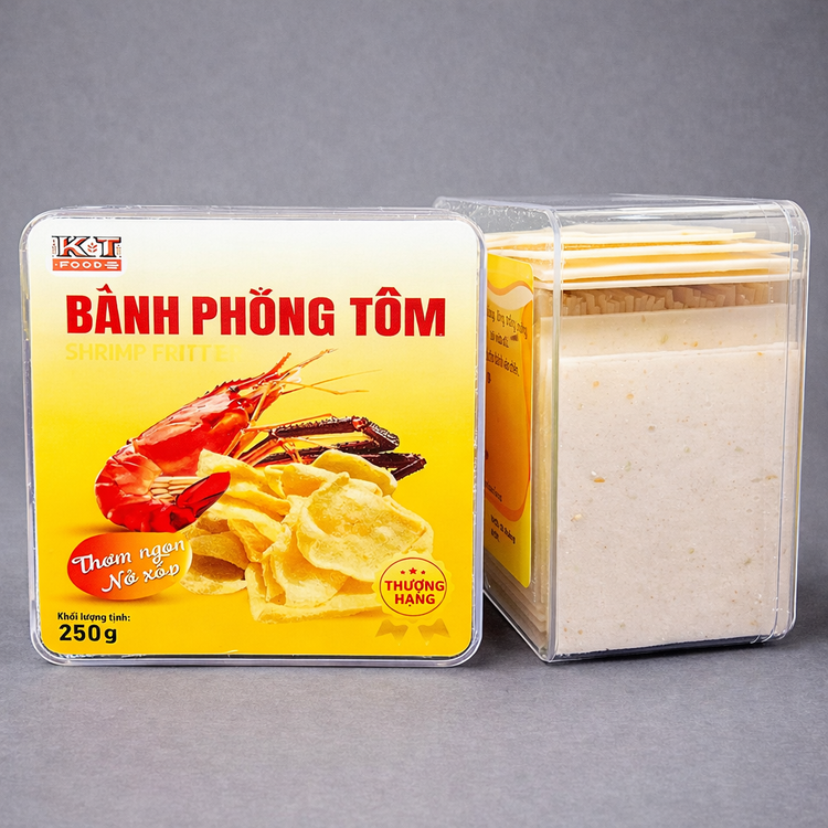 Bánh Phồng Tôm 65% Tôm - Shrimp Fritter 250g (x2 Hộp cho mỗi order) [BANT01]